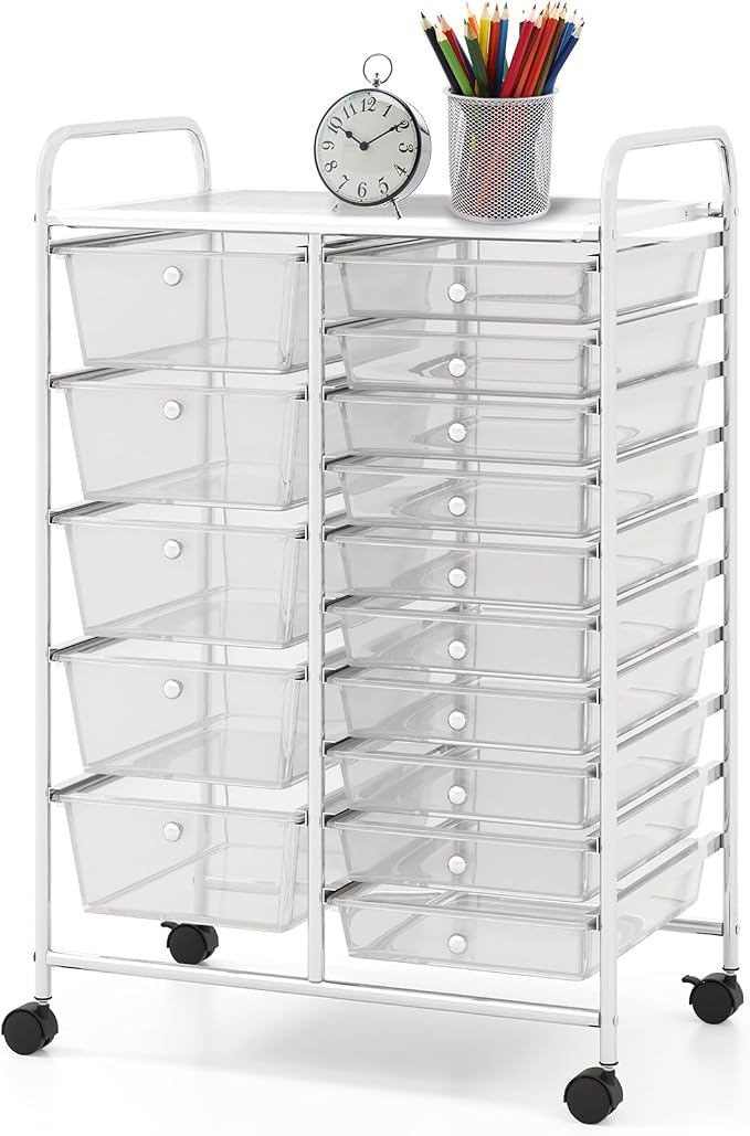 BECOMFORT 15-Drawer Rolling Cart by BECOMFORT