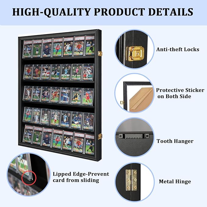 35 Graded Sports Card Display Case 3 Pack- Baseball Card Display Frame - Image 4