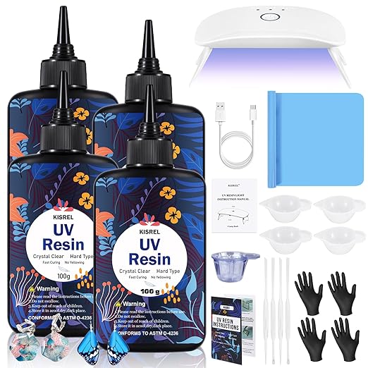 KISREL UV Resin with Light - 400g Hard Type Crystal Clear Ultraviolet Curing UV by KISREL