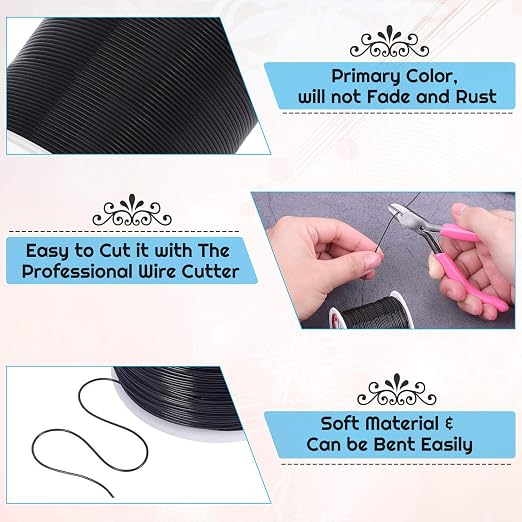 anezus 20 Gauge Jewelry Wire, 28 Yards Craft Wire Tarnish Resistant Copper - Image 3