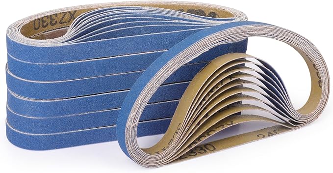 40-Piece 1/2 x 18 Inch 180 Grit Zirconia Sanding Belts, Heavy Duty Long-lasting Mini Sanding Bands for Belt Sander, Rust Paint Removal, Wood Metal Grinding and Finishing