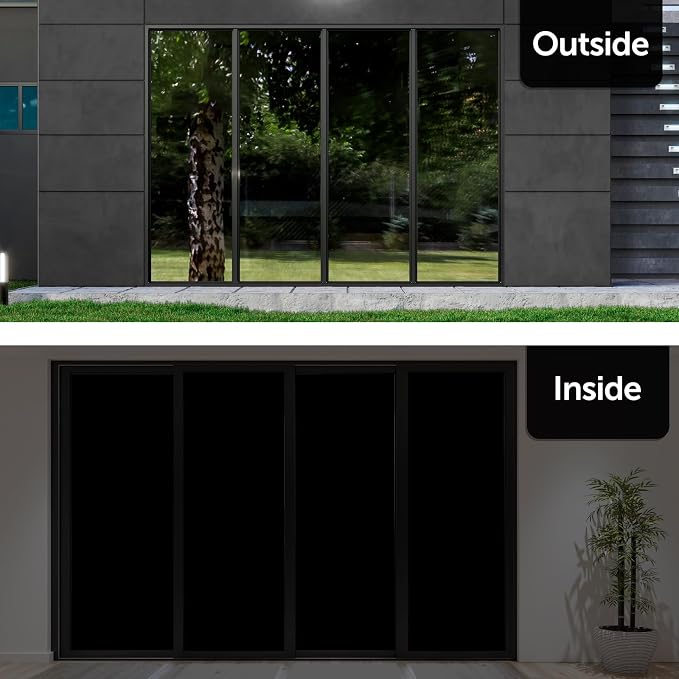 HIDBEA Mirror Blackout Window Film, 100% Light Blocking Room Darkening Window - Image 2