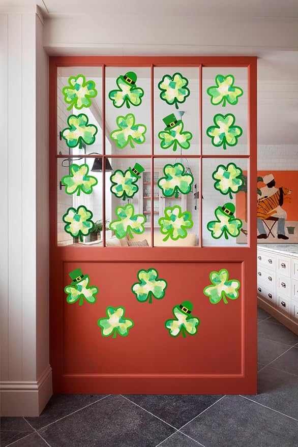 40PCS St. Patricks Day Crafts Bulk: Paper Shamrock Suncatchers, Saint Patrick's - Image 7