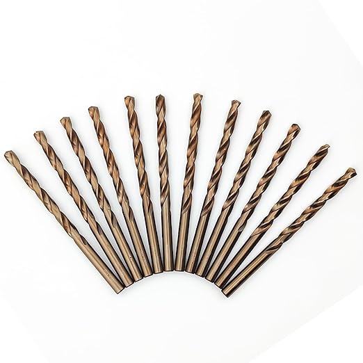 12pcs 7/32" Cobalt Drill Bits, M35 Drill Bits for Metal, Stainless Steel, Cast Iron, Wood, Plastic, Fully Ground from Pro Edge Technology