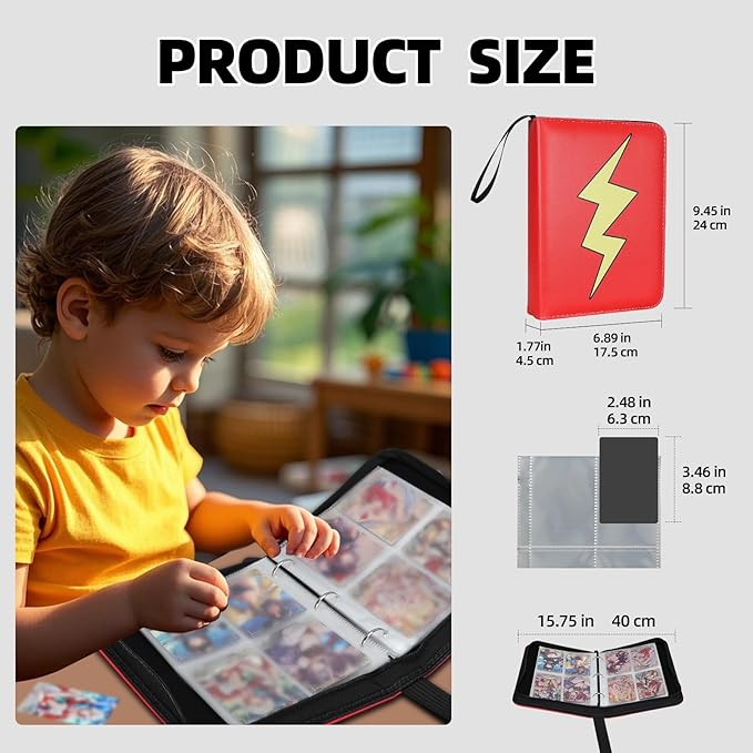 Collectible Trading Card Albums, 4 Pocket Card Binder, 400 Double Sided Pocket - Image 2