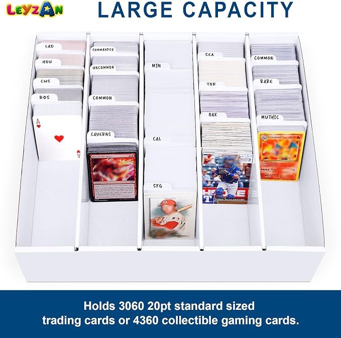 5 Row Trading Card Storage Box, 4 Pack Cardboard Storage Box - Image 5