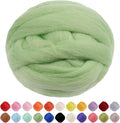 JeogYong Needle Felting Wool, 3.53oz Wool Roving Chunky Wool Yarn, Light Green by JeogYong
