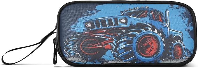 Truck Blue Pencil Case Box Boys Girls Large Pencil Pouch - Image 8