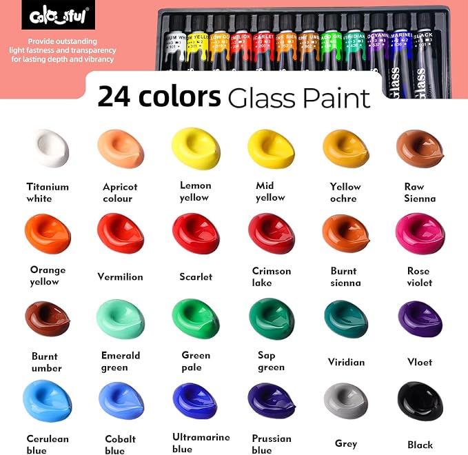 Colorful Stain Glass Paint Set - Image 7