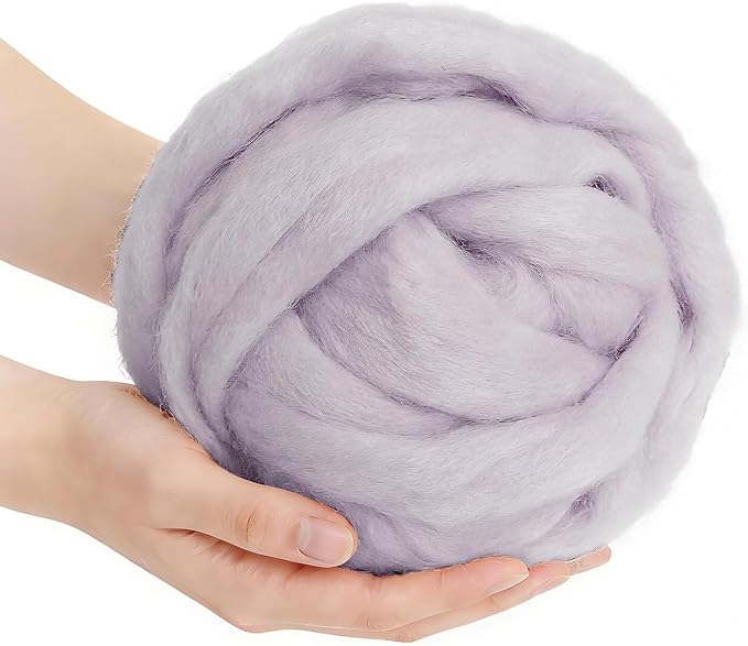 Grey Felting Wool, 3.5oz Felting Wool, Soft Wool Batting by MakeEveryProductCarefully