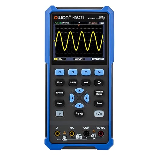 HDS271 OWON Oscilloscope Multimeter, 70MHz Bandwidth 1 Channel Digital Oscilloscope 3 in 1 Multi Multimeter Tester with 100KHz Signal Generator