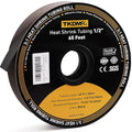 TKDMR 65 Ft 1/2" Heat Shrink Tubing - 3:1 Ratio Marine Grade Heat Shrink,Wire Cable Adhesive Lined Tube Insulation Seal Against Moisture Corrosion and Air Leakage.Black
