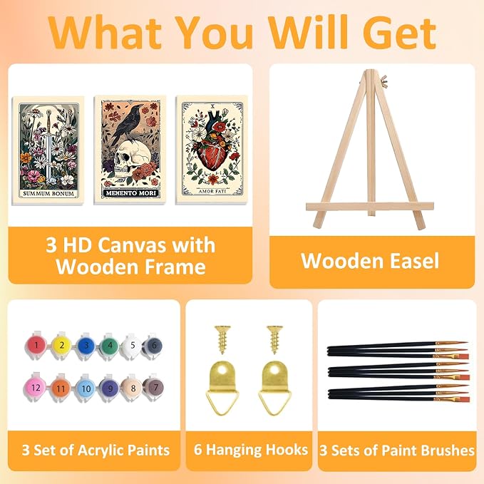 Mandun 3 Pack Tarot Paint by Numbers Kit - Image 4