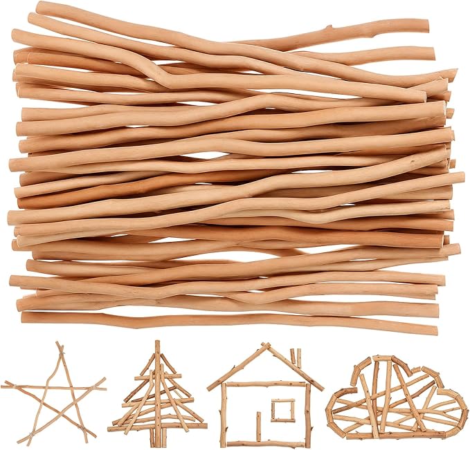 HOMSFOU 50Pcs Natural Wavy Wood Sticks by HOMSFOU