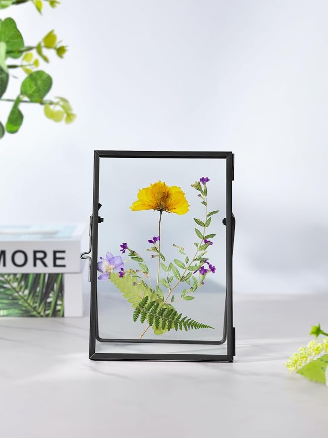REDHUGO Glass Pressed Flower Frame Handmade, Floating Picture Frames - Image 3