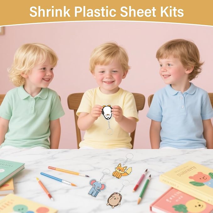 161 Pcs Shrink Paper Keychain Kit, 30 Shrink Plastic Sheets - Image 6