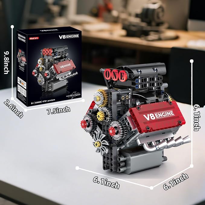 WINGIFT V8 Engine Building Set, V8 Engine Model kit that Run, Build Your Own - Image 8