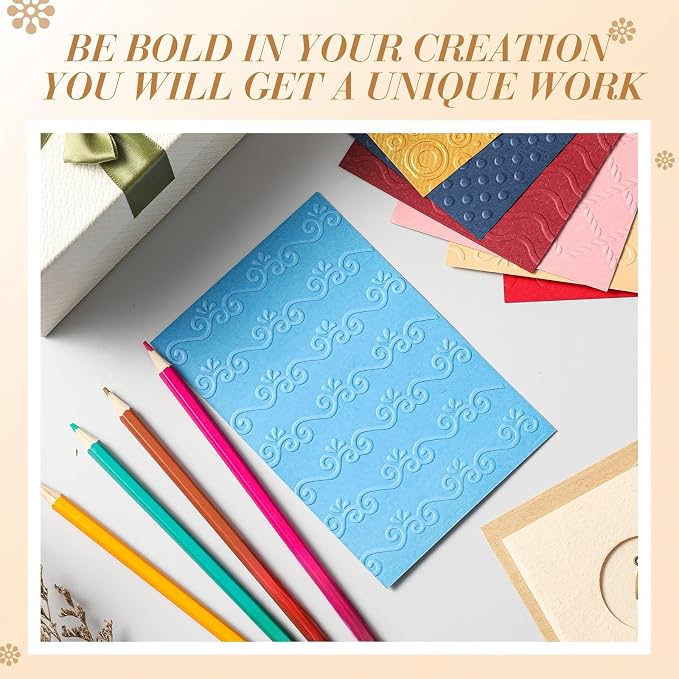 Geiserailie 8 Pcs Embossing Folders 2d/3D Embossing Machine Template Paper Card - Image 6