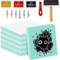 6pcs 2"x2" Rubber Carving Blocks, Linoleum Block Stamp Making Kit by Oopsu