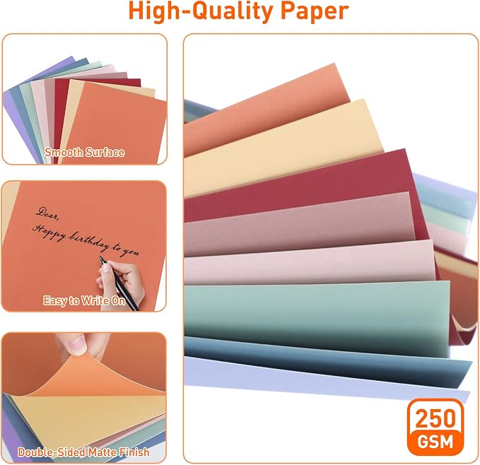 MAXECHO 8.5"x11" Colored Cardstock 32 Sheets, 250gsm/92lb Double-Sided - Image 3