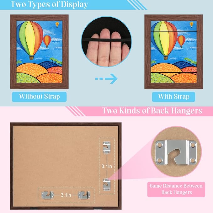 Kids Art Frames, 9x12 Front Opening Kids Artwork Frames Changeable, Holds 50 Pcs - Image 5