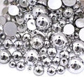 2000PCS AB Color Imitation Half Round Pearls Bead Loose Beads Gems, Mixed Sizes by UYTRDVG