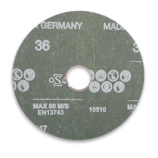 VSM 50-Pack - 7 inch 40 Grit (Coarse) - Ceramic Resin Fiber Discs with Top-Size, Tear Resistant Fiber Backing, Durable, Hand-Held Machine Compatible Sanding Discs