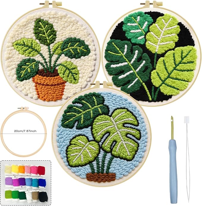 JOZYSH Green Plants of Various Shapes Punch Needle Kits - Image 2