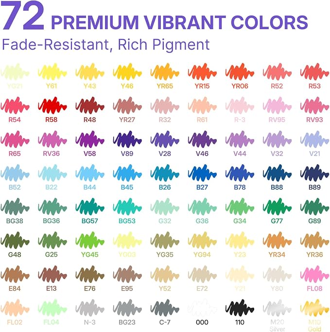 WUO 72 Colors Acrylic Paint Markers, Acrylic Paint Pens and Acrylic Markers - Image 2
