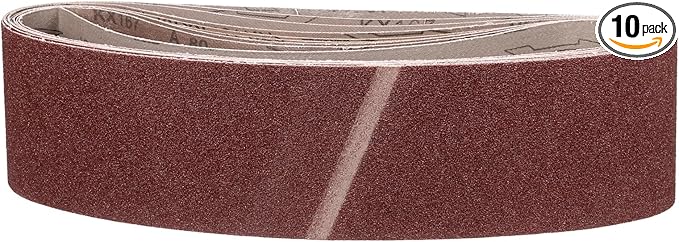 4 x 36 Inch Sanding Belt, 10 Pcs 60 Grit Knife Sharpener Belts Work Sharpening for Belt Sander Knife Carving Tool Metal Working