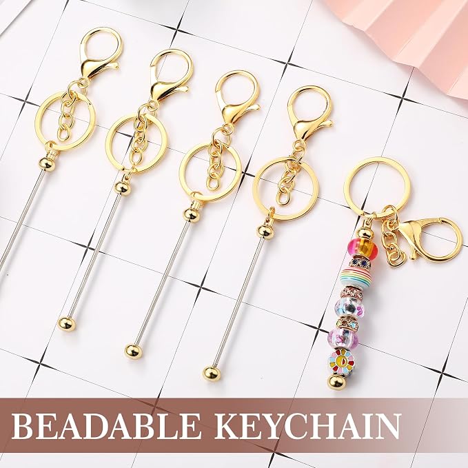 Tondiamo 24 Pcs Beadable Keychain Bars Bulk Beads - Image 5
