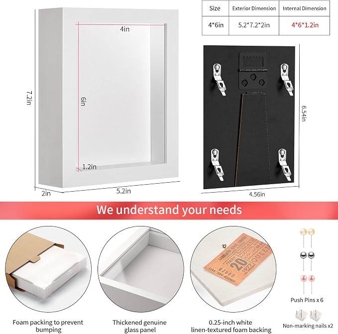 4x6 Small Shadow Box Picture Frame - Image 3