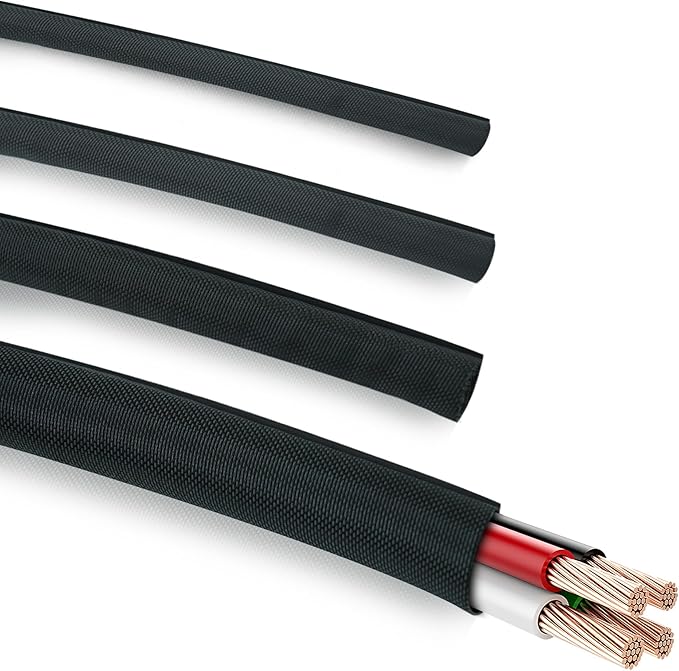 118 Inch Cable Sleeves Sheath, Braided Wire Loom Tubing Cord Protectors from by Zanoal