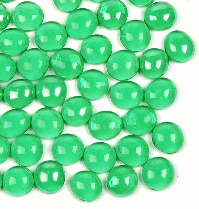 1lb Green Glass Marbles for Vase, Decorative Pebbles for Vase Fillers, Fish Tank by MBKHFLL