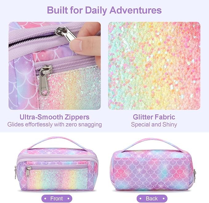 Large Pencil Case for Girls, Aesthetic Pencil Pouch for School, Wide Opening - Image 6