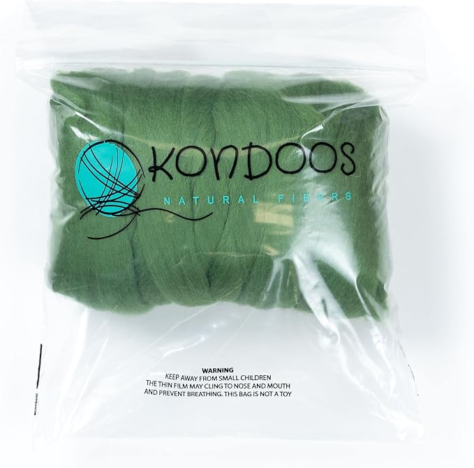Colored Natural Wool roving, 8 OZ. Best Wool - Image 3