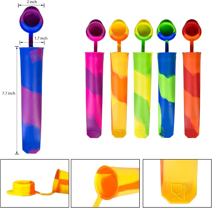 Ozera 6 Pack Silicone Popsicles Molds, Reusable Popsicle Ice Pop Molds | - Image 5