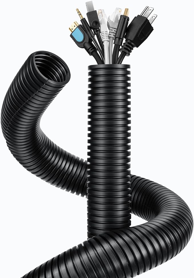 Wire Loom 5/8 inch 10ft, YCLYC Split Loom, Outdoor Cord Protector, Flexible Wire Conduit Automotive, Wire Protector Tubing, Black