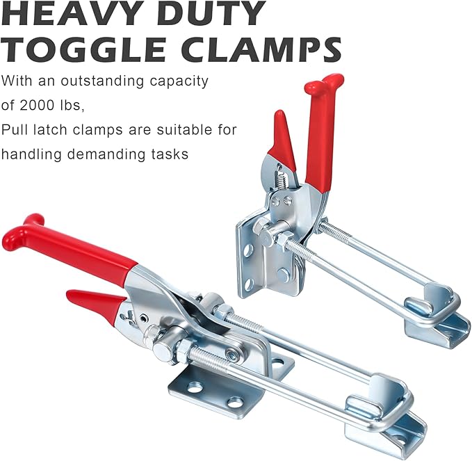 10 Pack 2000lbs Toggle Clamp 431 Heavy Duty Toggle Latch Clamp Adjustable U Bolt Self Lock Latch for Tire Carrier, Trailer and Door Hardware, Smoker Lid and More 7.87 Inch(433 Type)