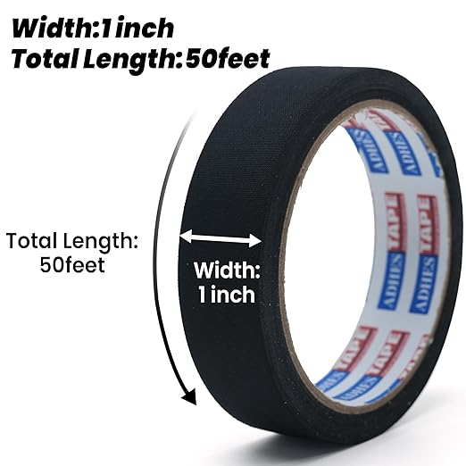 Adhes Wire Harness Tape, 5 Rolls 1inch x 50feet, High Temp Automotive Felt Cloth Tape for Engine Wire Loom, Noise Dampening, Cable Protection, and Electrical Bundling