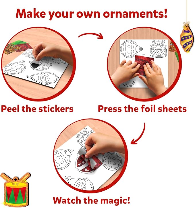Skillmatics Foil Fun – Christmas Ornaments, Mess-Free Holiday Art - Image 4