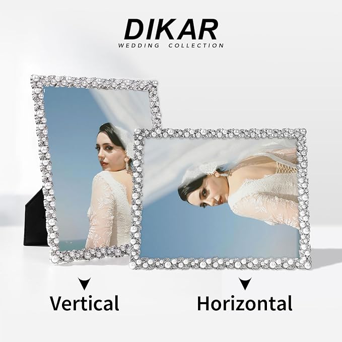 DIKAR 8x10 Picture Frame with White Pearls as Wedding gifts, Wedding Picture - Image 2