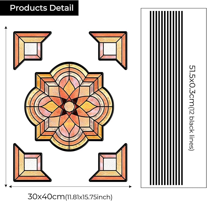 ADD.HERES Window Stickers, ‌Stained Glass Window Privacy Film, UV Blocking - Image 2
