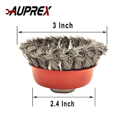 5 Pack Knotted Wire Cup Brush for Angle Grinders with 5/8 Inch | 11 UNC Threaded Arbor- 0.02 Inch Carbon Steel Wire for Rust,Corrosion,Paint Removal and Other Heavy-Duty Conditioning for Metals