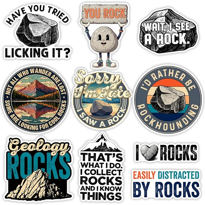 MAIANEY Geology Sticker Pack for Rock Collectors – Funny Rockhound Vinyl Decals by Maianey