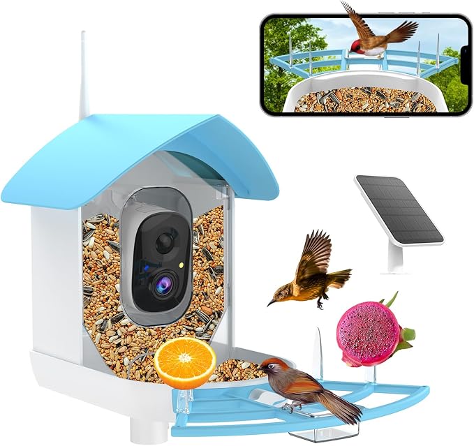 Bird Feeder with Camera, Smart AI Bird Breed Recognition, Birds Motion by SecurityCameraBirdFeederCamera