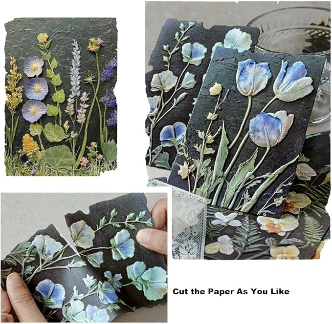 23 Sheets Vintage Autumn Floral Botanical Scrapbook Paper Kit Collage Supplies - Image 3