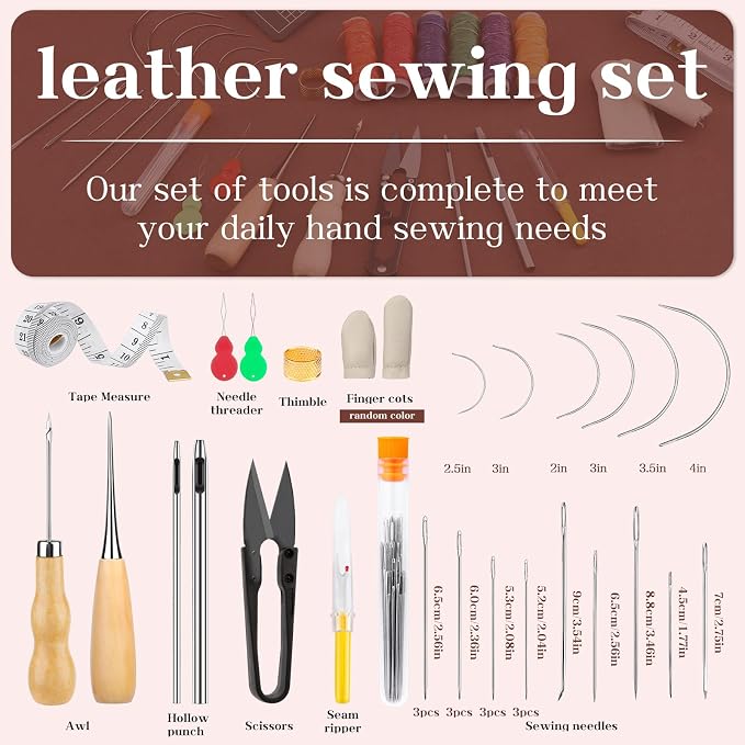MORFEN Leather Sewing Kit Upholstery Repair Kit Leather Stitching Kit - Image 2