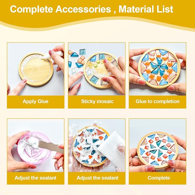 WATHFKCU 4 Sets DIY Glass Mosaic Tiles - Image 6