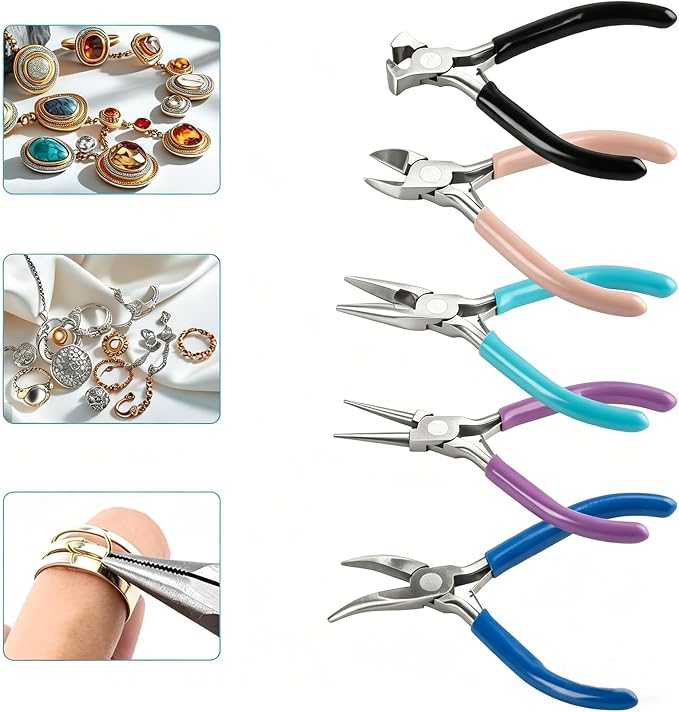 5 Pcs Jewelry Pliers Set, Jewelry Making Tools - Image 4